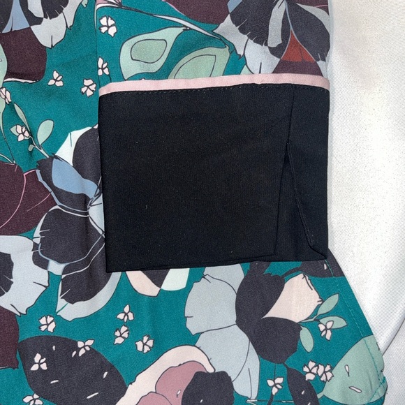 Eloquii Y2K Button Down Floral Shirt Green Pink Black Blouse Size 16 - Picture 5 of 7